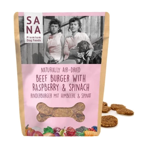 Sanadog Burger wołowy z malinami i szpinakiem 100 g