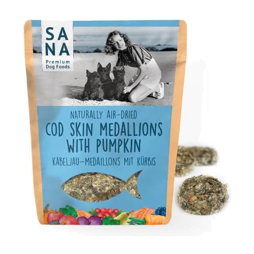 Sanadog Medaliony ze skóry dorsza z dynią 100 g